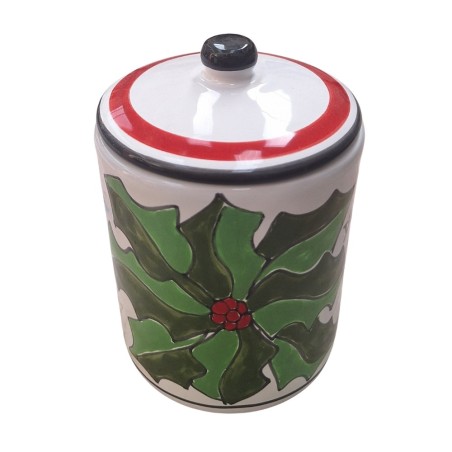 De Simone Pottery Handmade ceramic Container with lid Holly De Simone Pottery Handmade ceramic Container with lid Holly